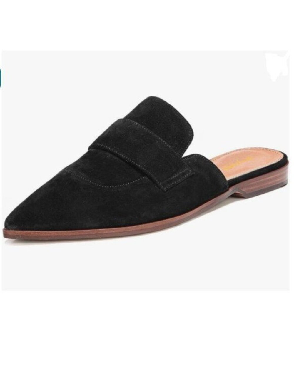 XYD Black Suede Pointed Toe Mule Slip On Backless Dress Sandal Slides Shoe